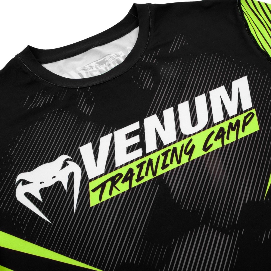 camiseta venum training camp 2.0 dry tech - pretaamarelo neon - exclusiva