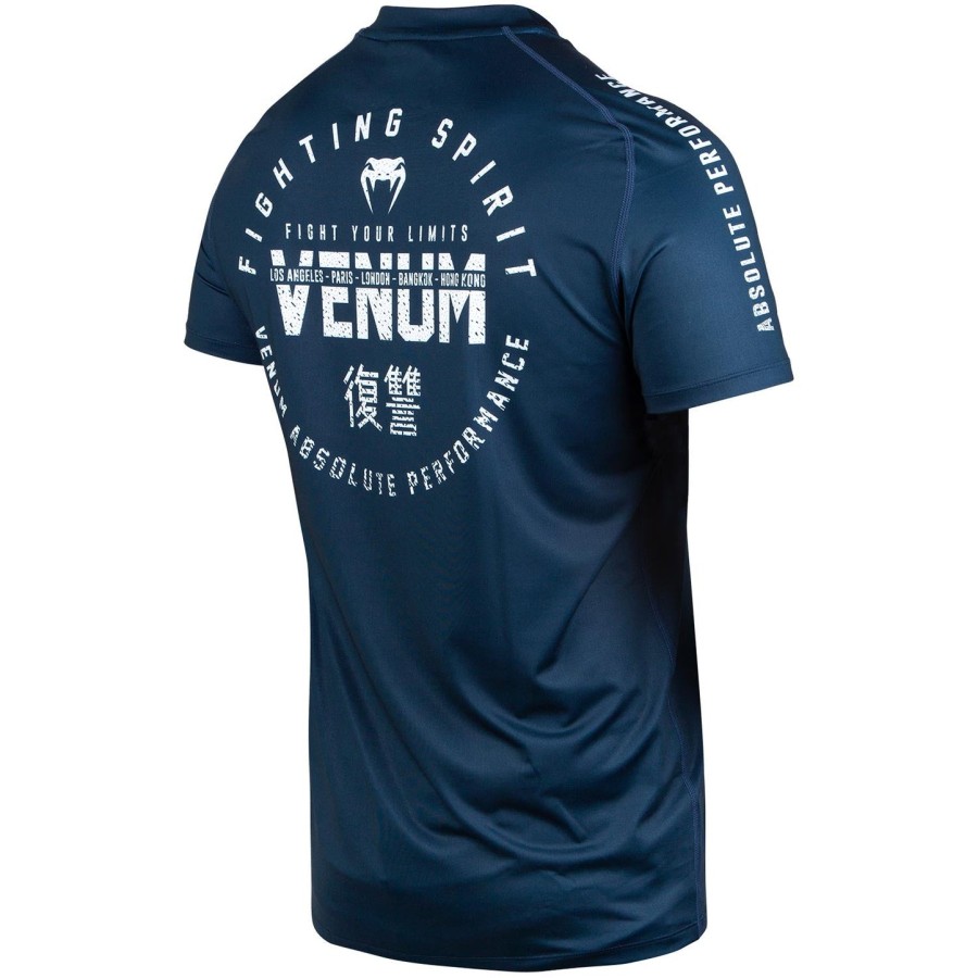 camiseta venum signature dry tech - azul marinhobranco