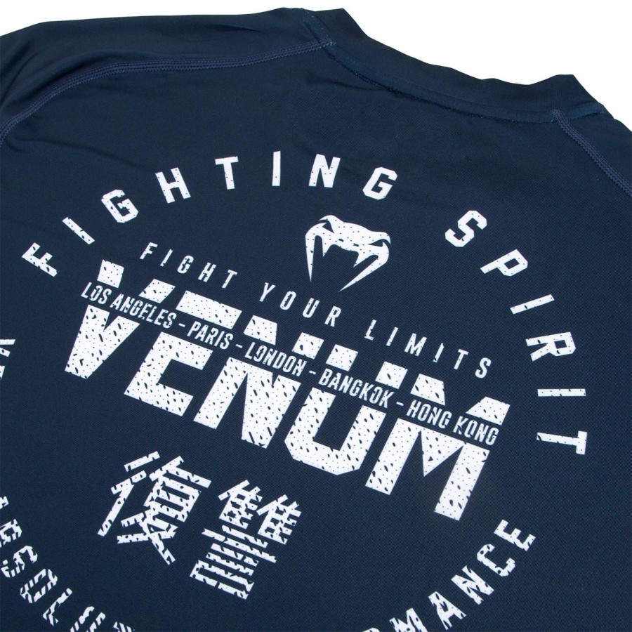 camiseta venum signature dry tech - azul marinhobranco