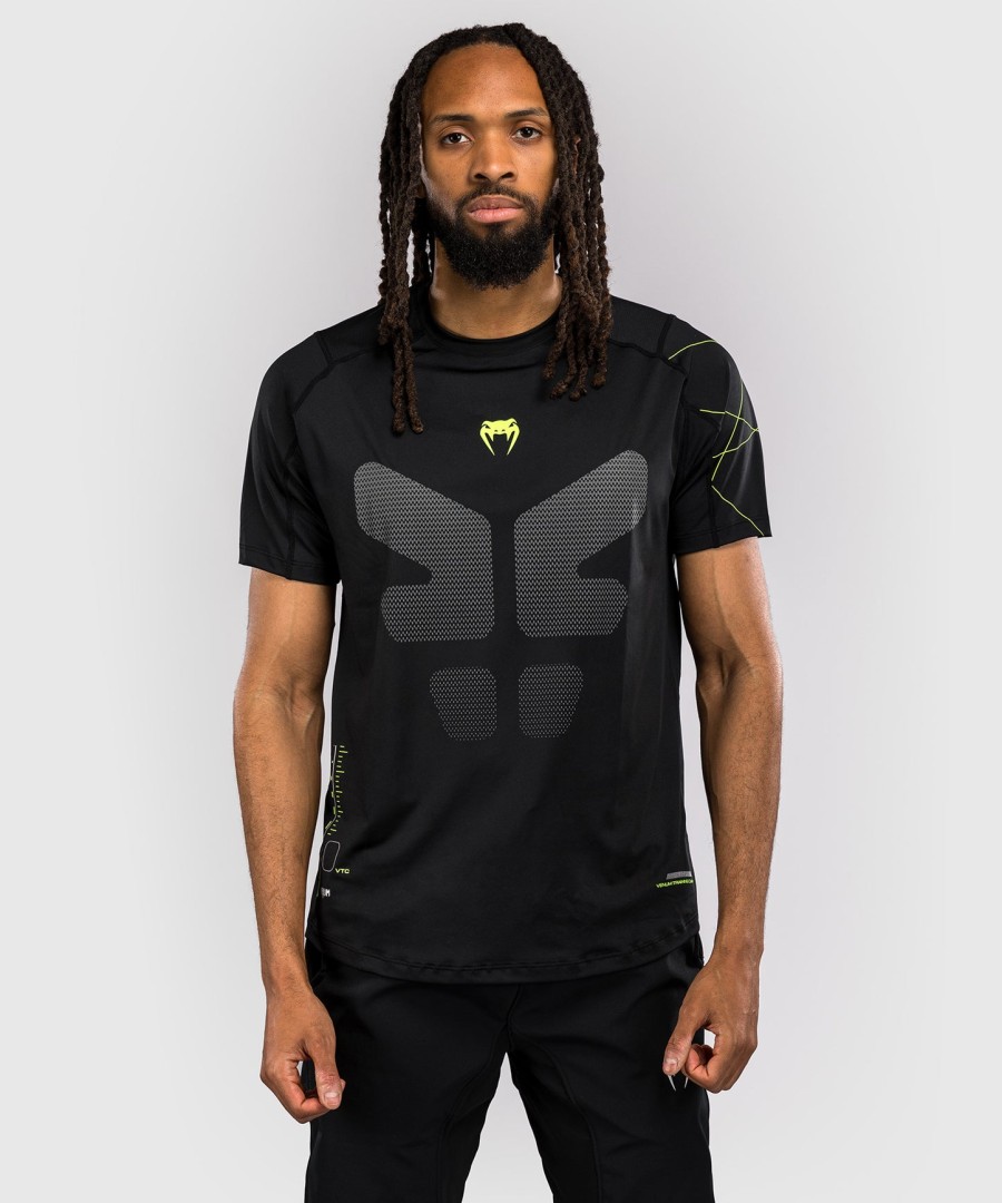 camiseta venum training camp 4.0 dry tech - pretaverde neon
