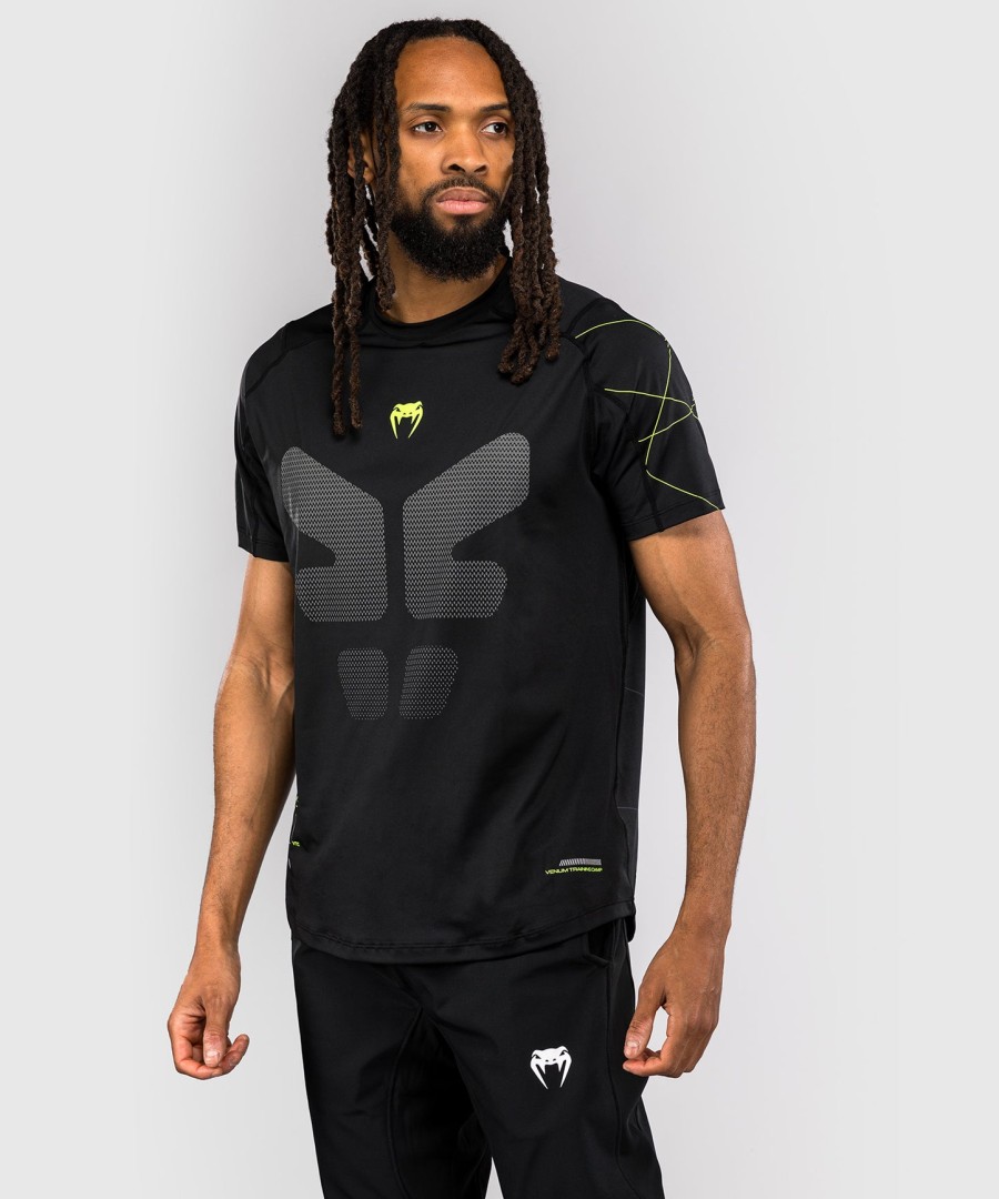 camiseta venum training camp 4.0 dry tech - pretaverde neon