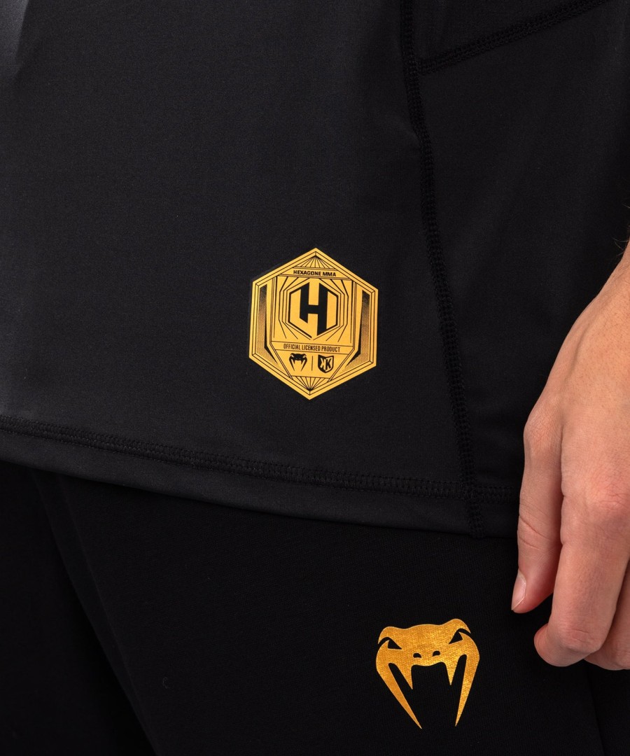 camiseta foot korner x venum hexagon mma - pretaprateada