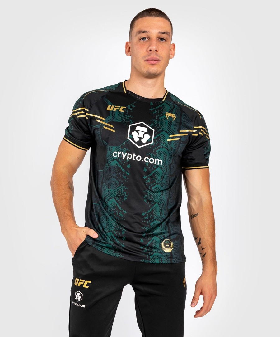 camisa autêntica ufc adrenaline by venum fight night para homem - edição esmeralda - verdepretodourado