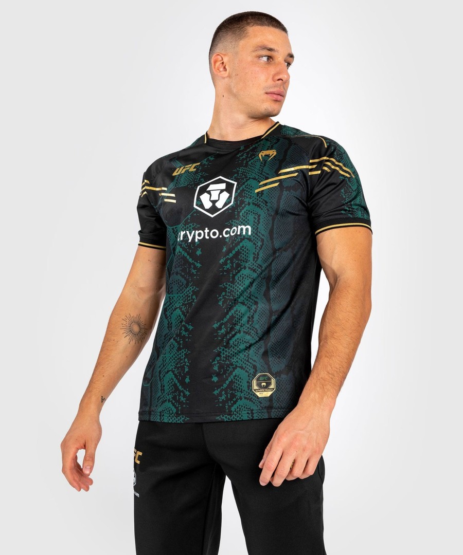 camisa autêntica ufc adrenaline by venum fight night para homem - edição esmeralda - verdepretodourado
