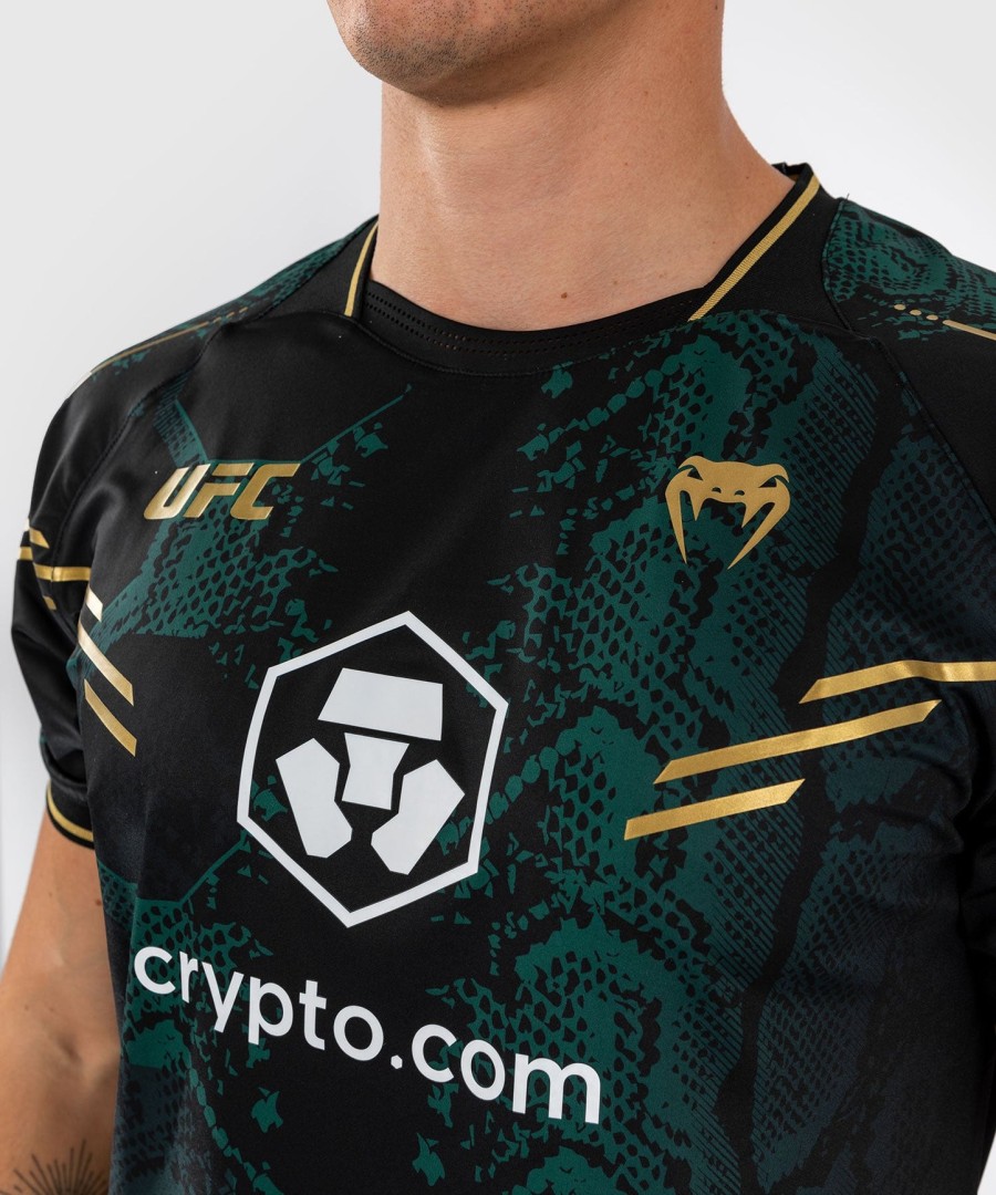 camisa autêntica ufc adrenaline by venum fight night para homem - edição esmeralda - verdepretodourado