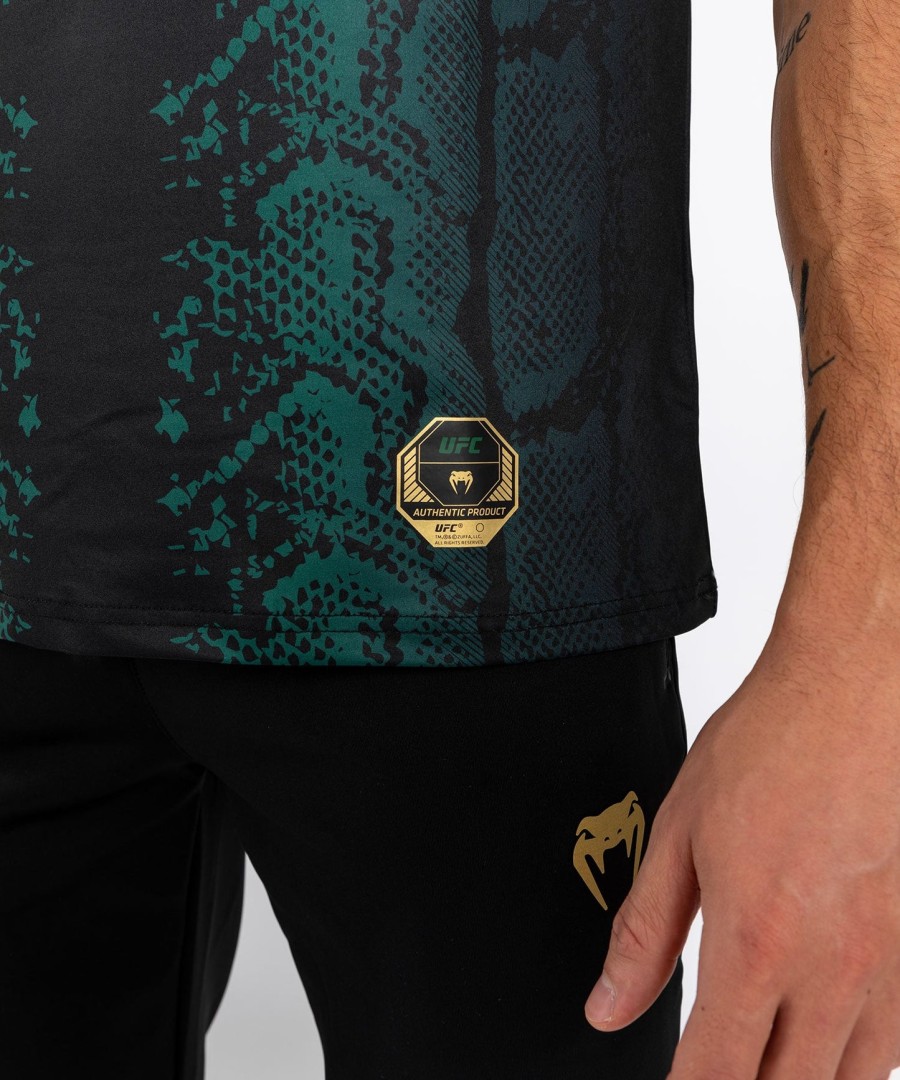 camisa autêntica ufc adrenaline by venum fight night para homem - edição esmeralda - verdepretodourado
