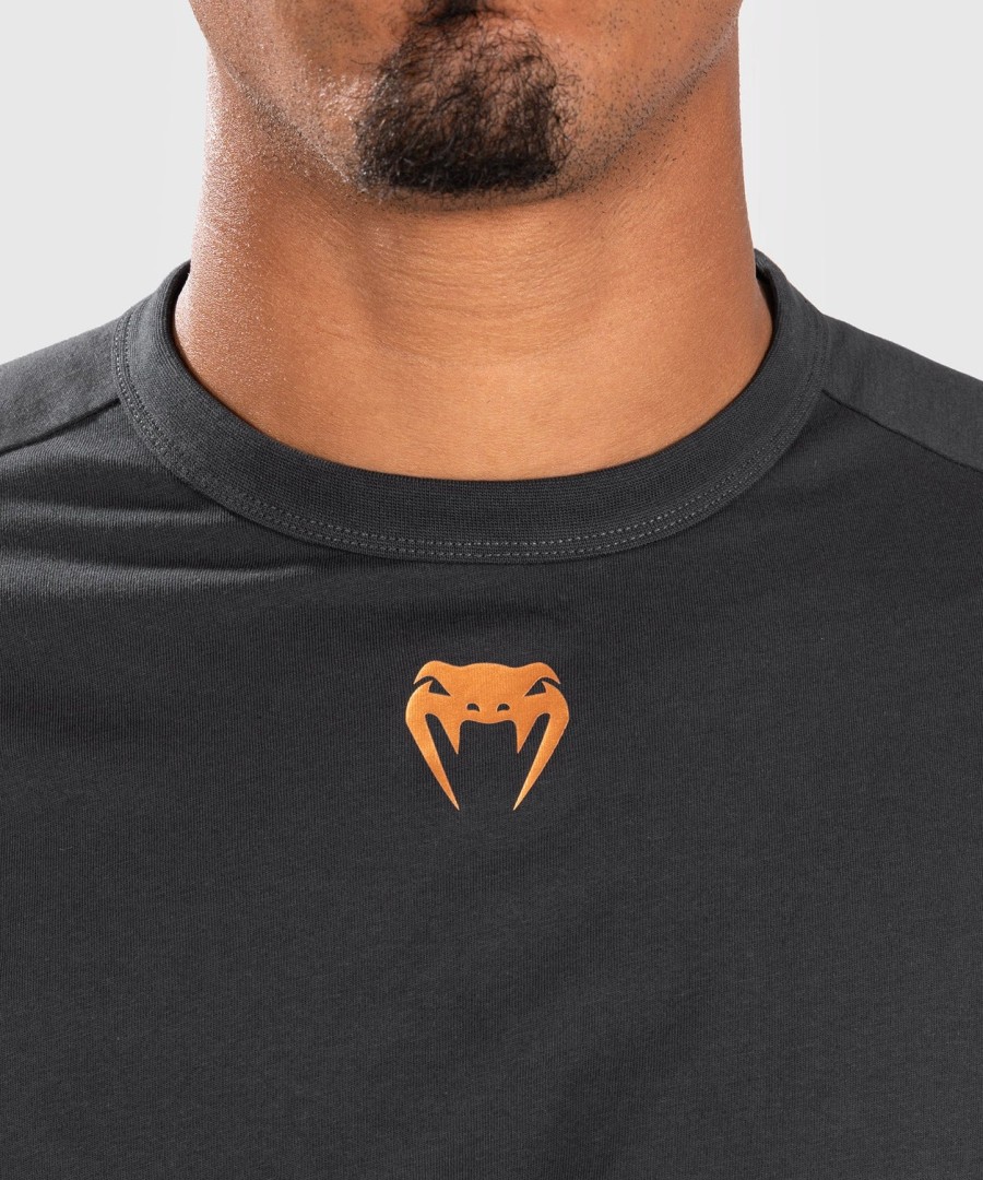 camiseta de manga comprida masculina ufc adrenaline by venum fight week - cinza carvão