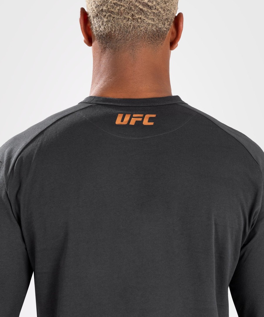 camiseta de manga comprida masculina ufc adrenaline by venum fight week - cinza carvão