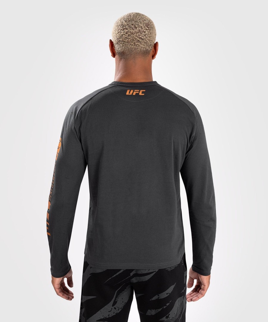 camiseta de manga comprida masculina ufc adrenaline by venum fight week - cinza carvão