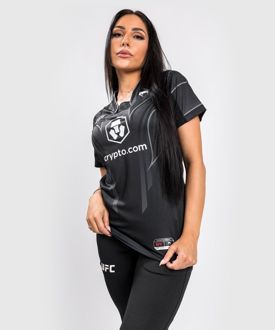 uniforme autêntico ufc venum fight night 2.0 da venum - camisa de entrada feminina - preta