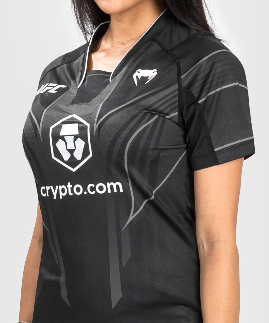 uniforme autêntico ufc venum fight night 2.0 da venum - camisa de entrada feminina - preta
