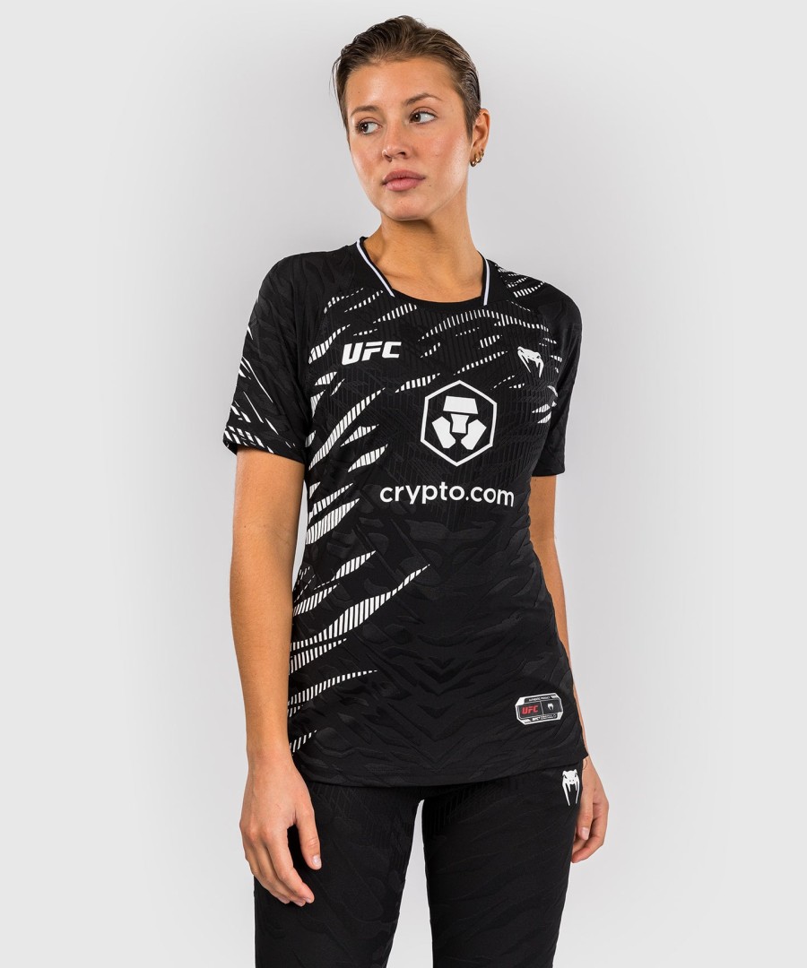 camisa de entrada autêntica do ufc fusion by venum fight night para mulheres - preta
