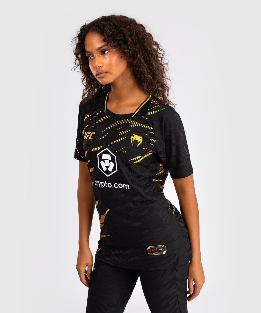 camisa de entrada autêntica do ufc fusion by venum fight night para mulheres - campeã