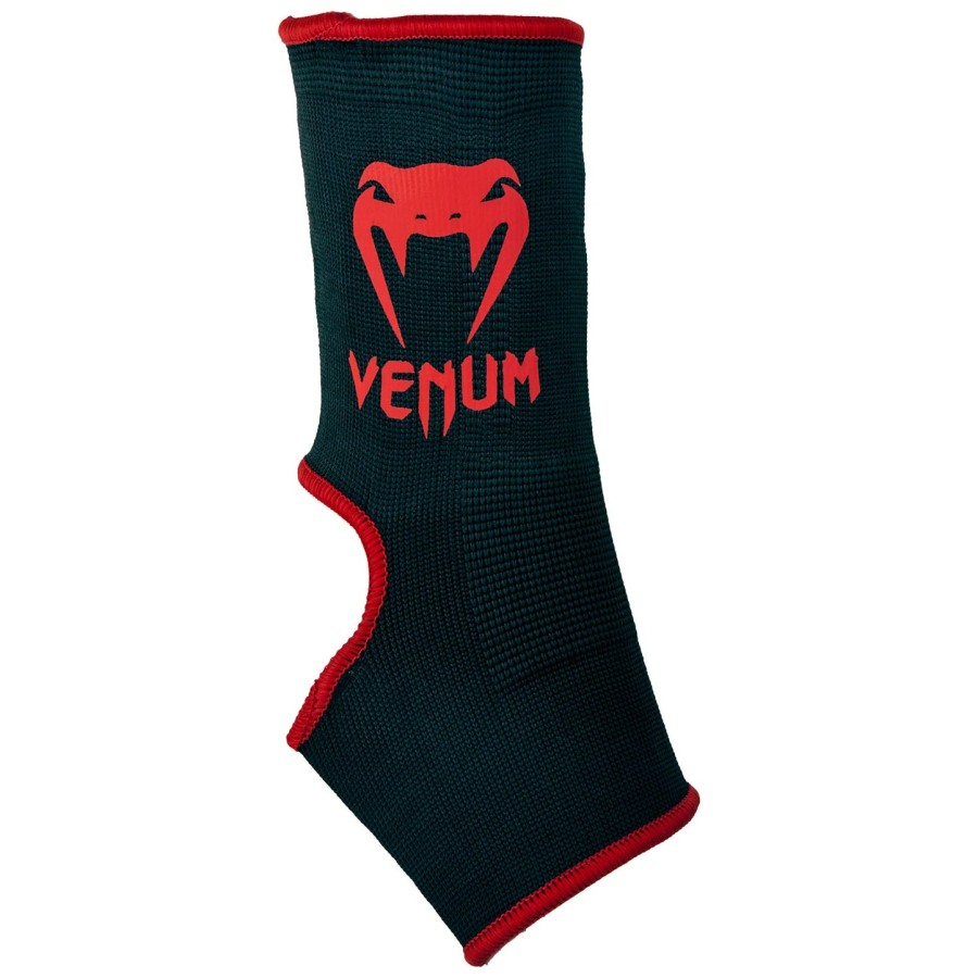 protetores de tornozelo venum kontact - pretovermelho