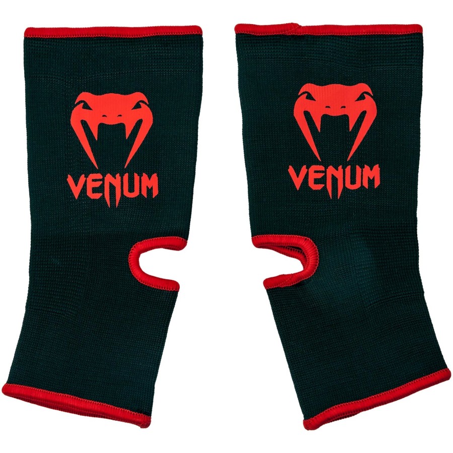 protetores de tornozelo venum kontact - pretovermelho
