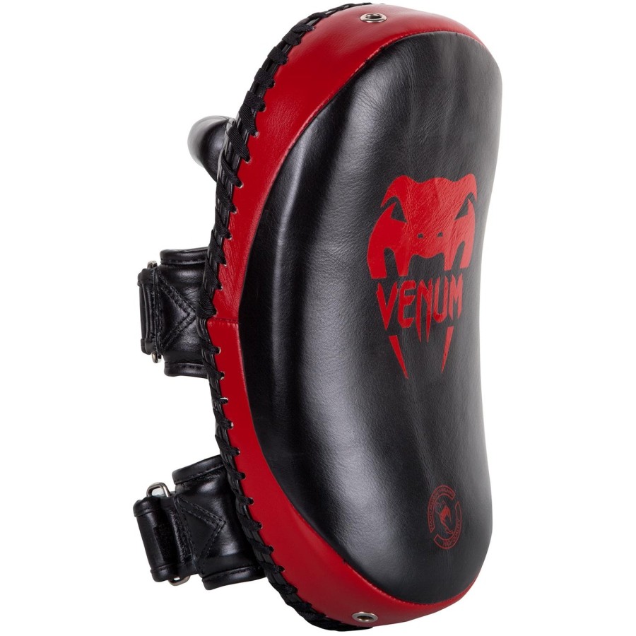 protetores de chute venum em couro - pretovermelho