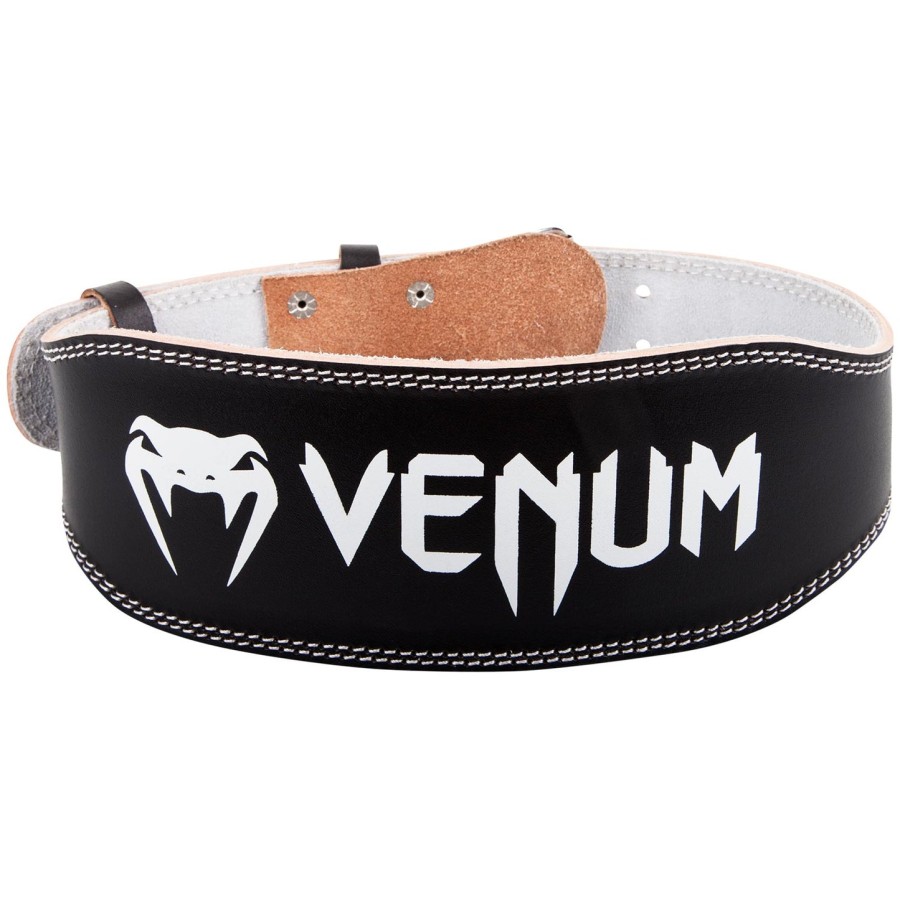 cinto de levantamento de peso venum hyperlift em couro - preto