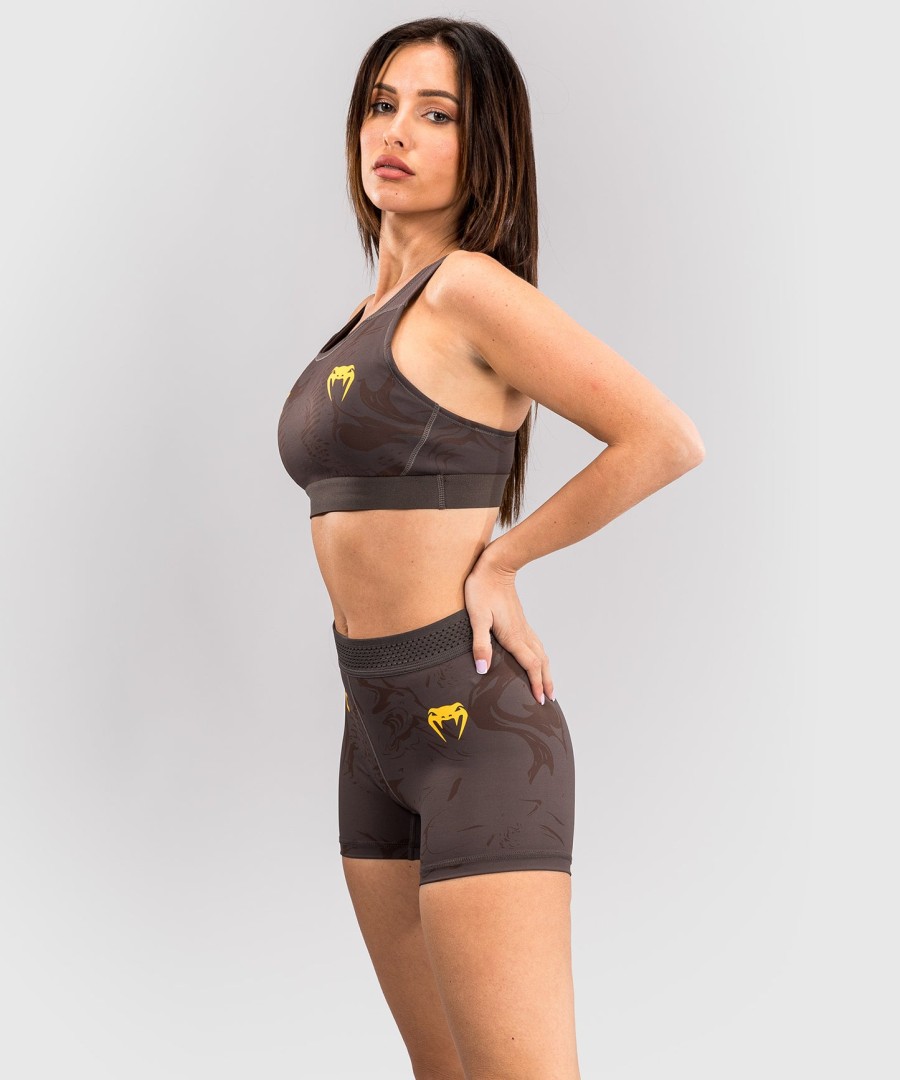 ufc fusion by venum fight week short feminino vale tudo - marrom terrano