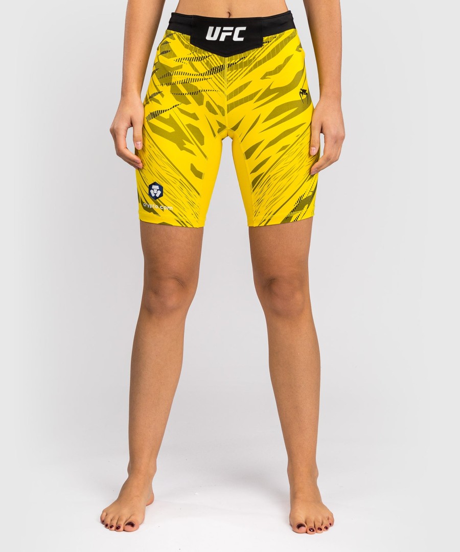 ufc fusion by venum authentic fight night short feminino vale tudo - ajuste longo - amarelo