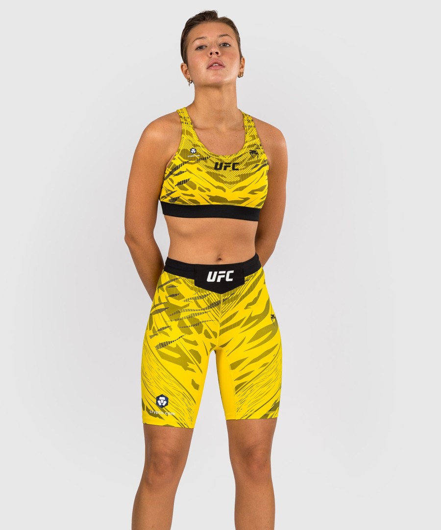 ufc fusion by venum authentic fight night short feminino vale tudo - ajuste longo - amarelo