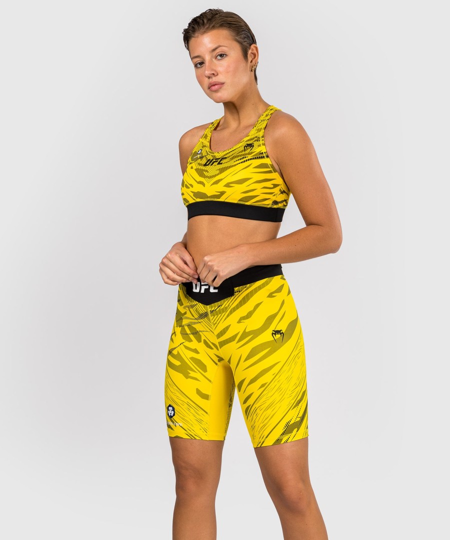 ufc fusion by venum authentic fight night short feminino vale tudo - ajuste longo - amarelo