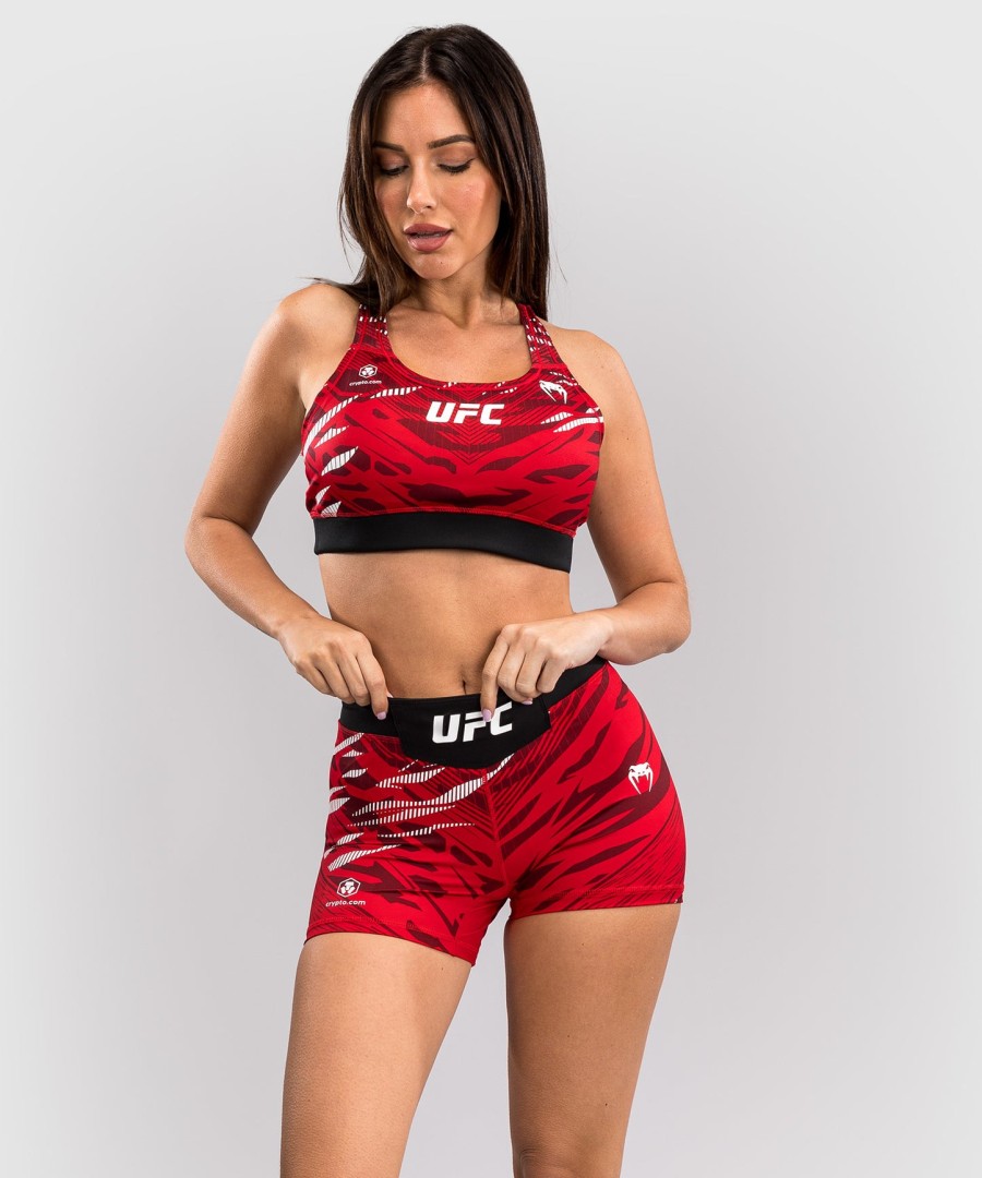 ufc fusion by venum authentic fight night short feminino vale tudo - corte curto - vermelho