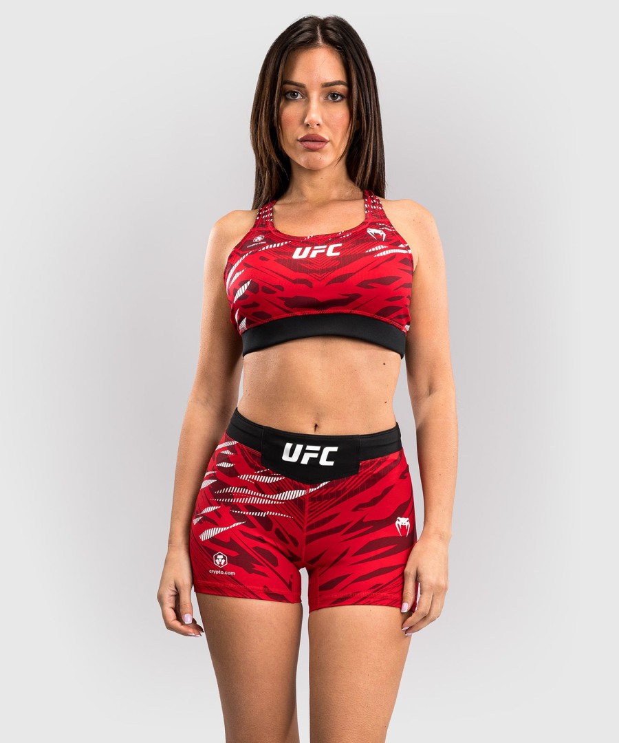 ufc fusion by venum authentic fight night short feminino vale tudo - corte curto - vermelho