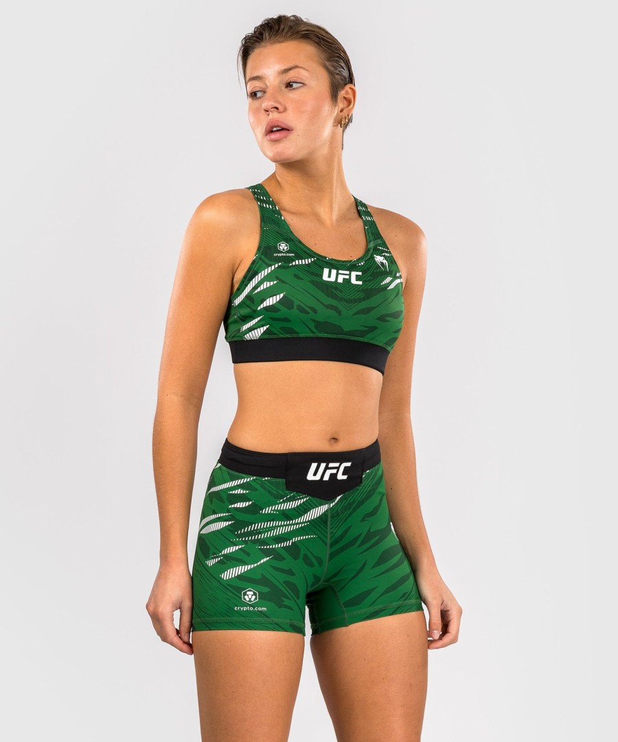 ufc fusion by venum authentic fight night short feminino vale tudo - corte curto - verde