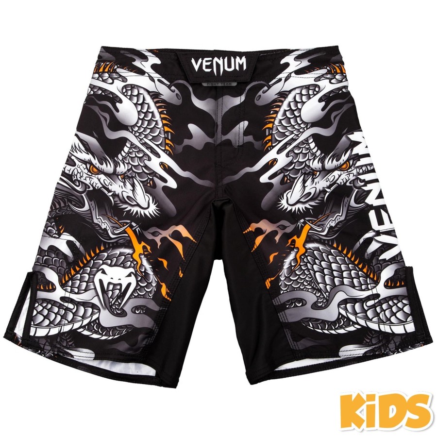 calção de luta infantil venum dragon flight - pretobranco