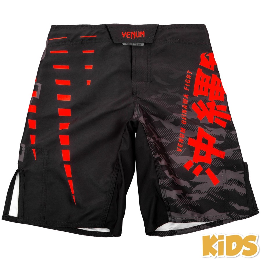 calção de luta infantil venum okinawa 2.0 - pretovermelho