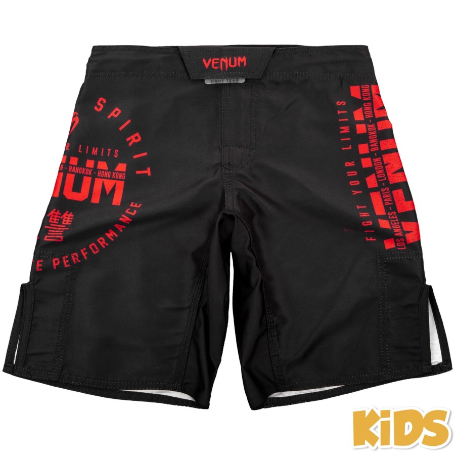 calção de luta infantil venum signature - pretovermelho