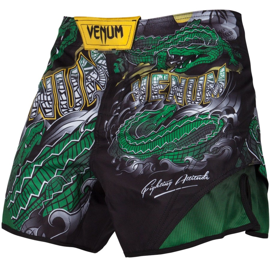 calção de luta venum crocodile - pretoverde