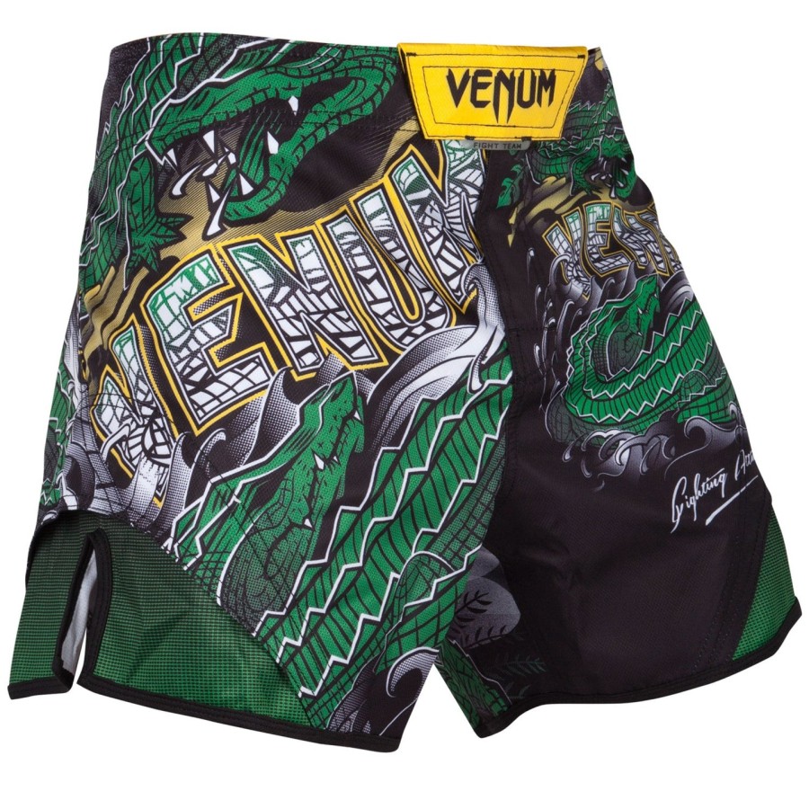 calção de luta venum crocodile - pretoverde