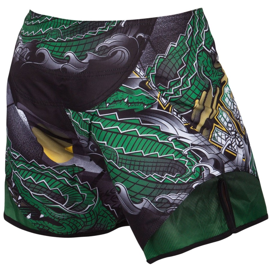 calção de luta venum crocodile - pretoverde