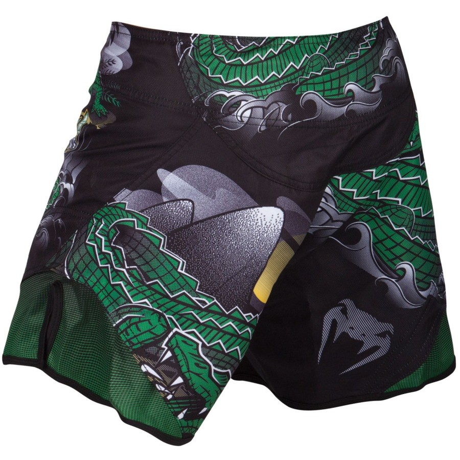 calção de luta venum crocodile - pretoverde