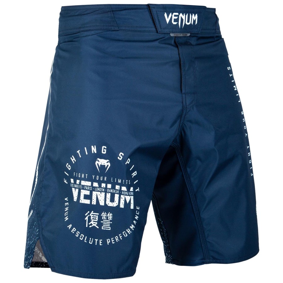 calção de luta venum signature - azul marinhobranco