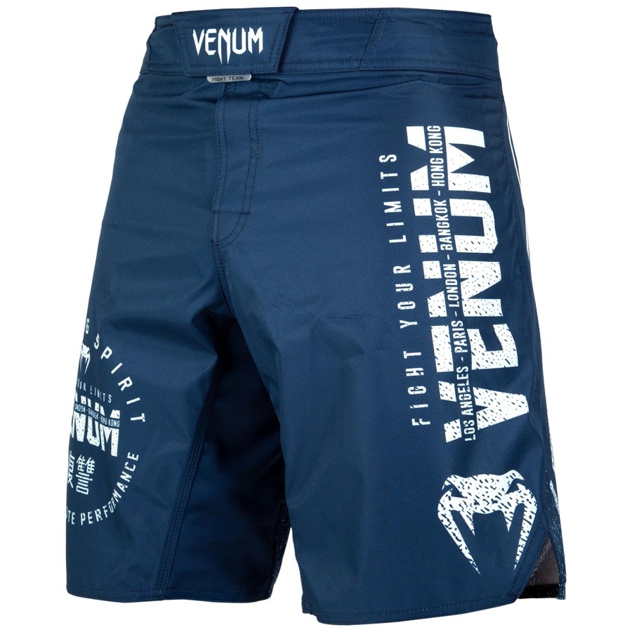 calção de luta venum signature - azul marinhobranco