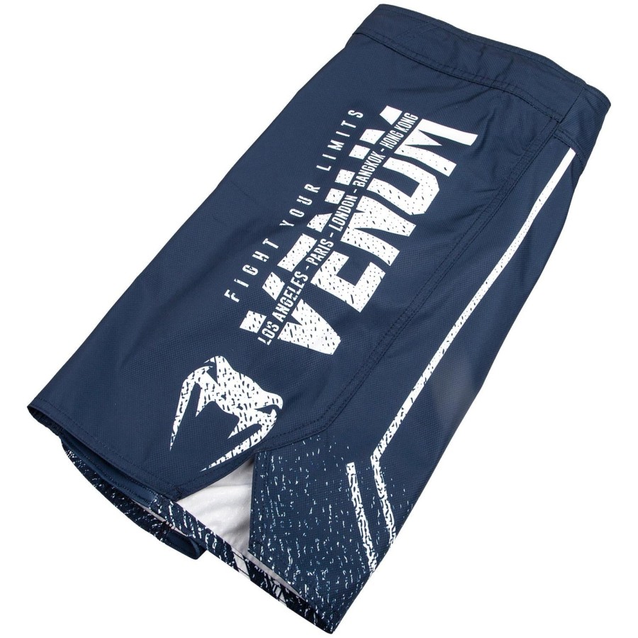 calção de luta venum signature - azul marinhobranco