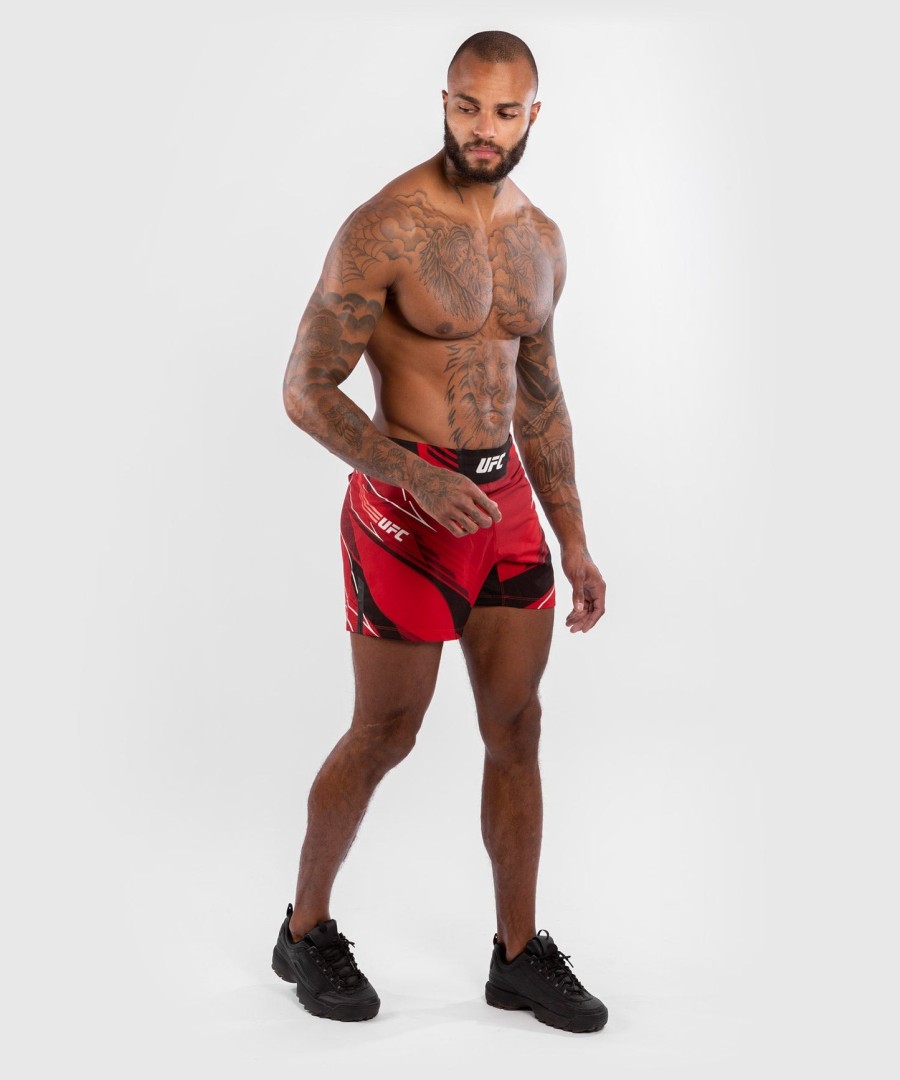 calção masculino ufc venum authentic fight night - corte curto - vermelho