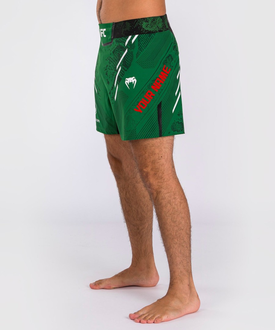 calção de luta masculino personalizado autêntico ufc adrenaline by venum - corte curto - verde