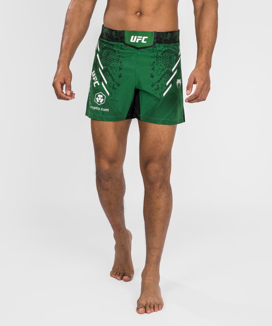calção de luta masculino personalizado autêntico ufc adrenaline by venum - corte curto - verde