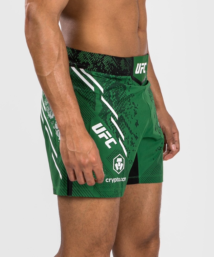 calção de luta masculino personalizado autêntico ufc adrenaline by venum - corte curto - verde