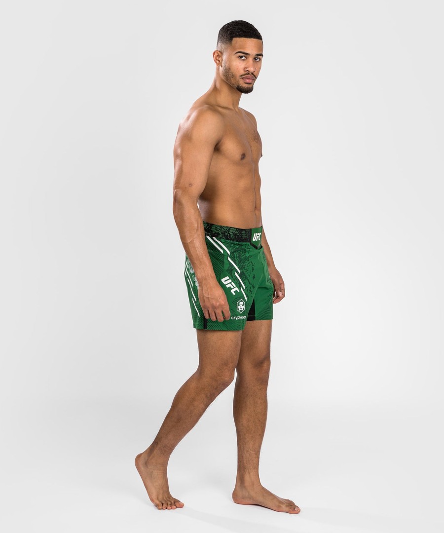 calção de luta masculino personalizado autêntico ufc adrenaline by venum - corte curto - verde