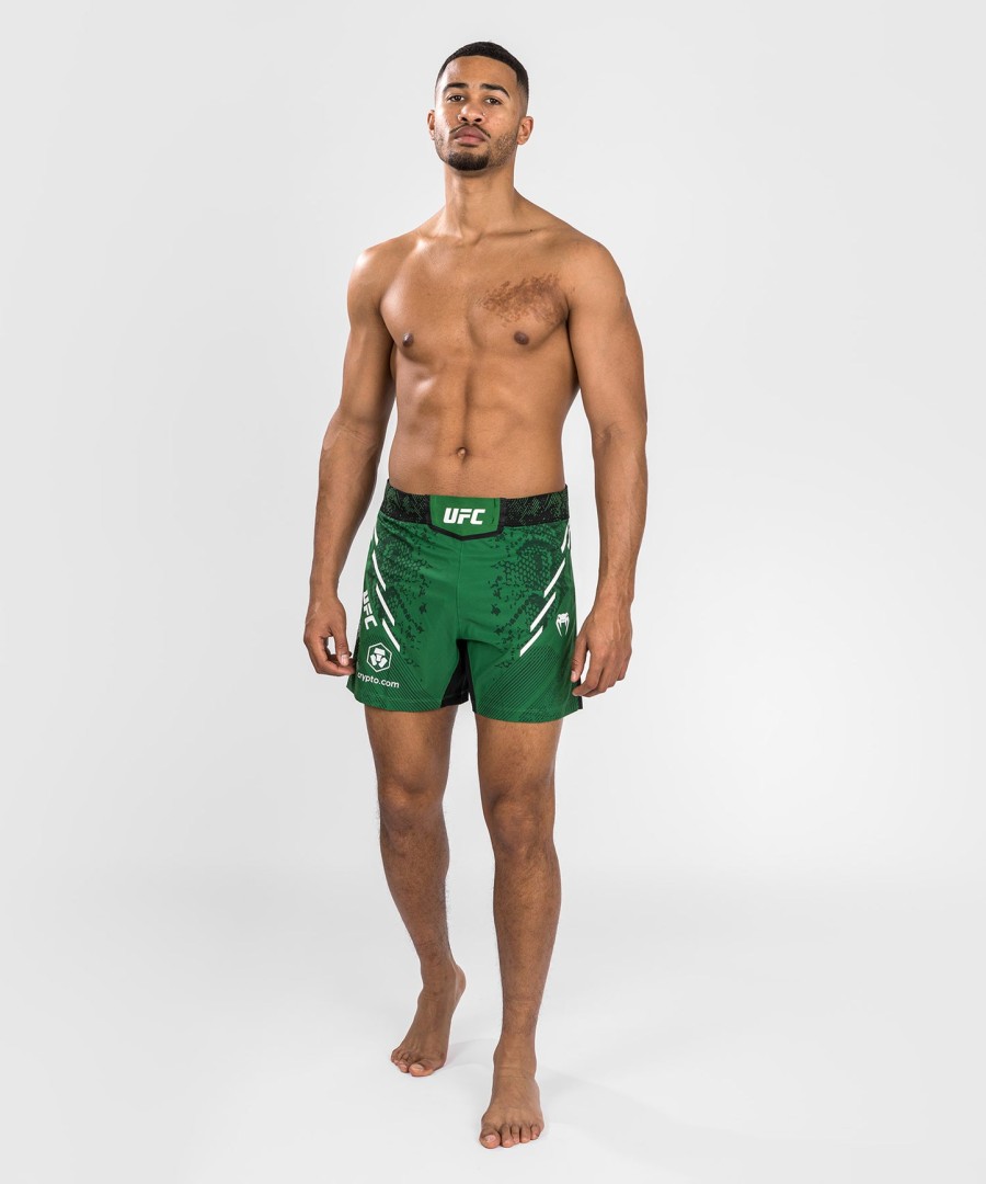 calção de luta masculino personalizado autêntico ufc adrenaline by venum - corte curto - verde