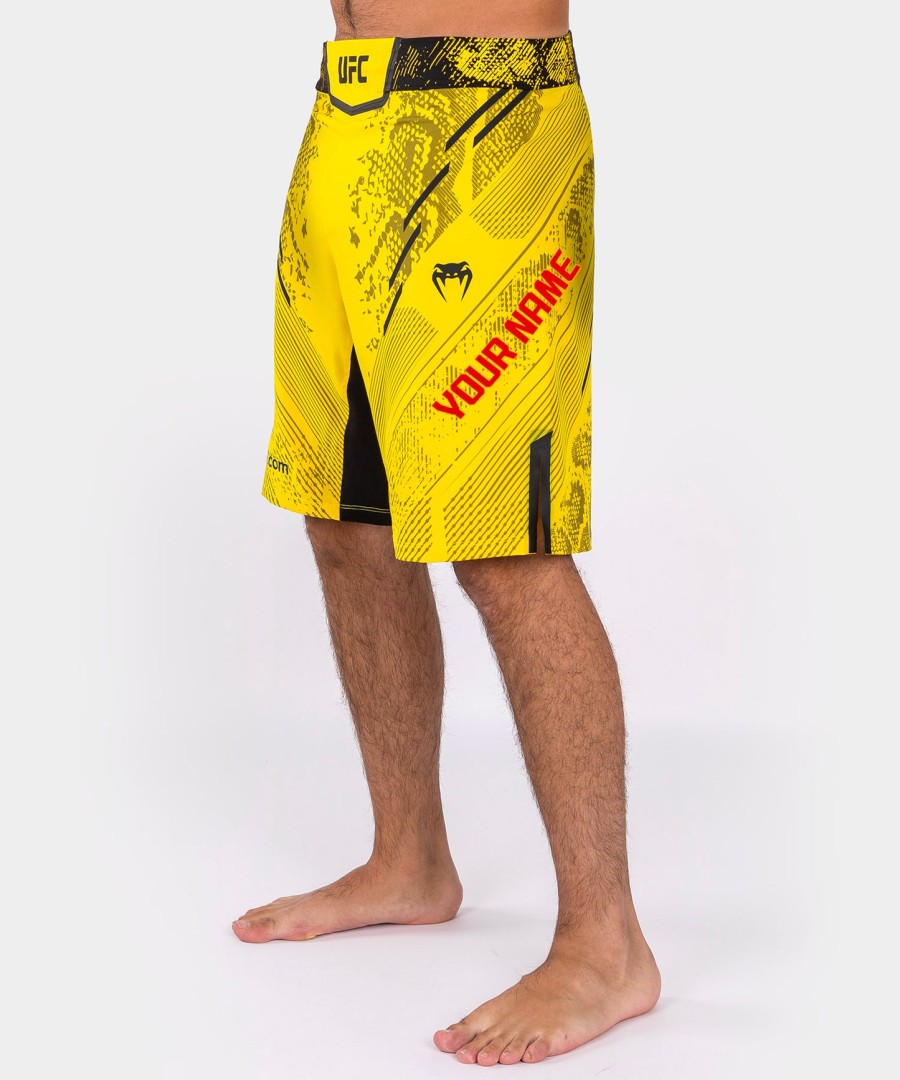 calção de luta masculino personalizado autêntico ufc adrenaline by venum - ajuste longo - amarelo