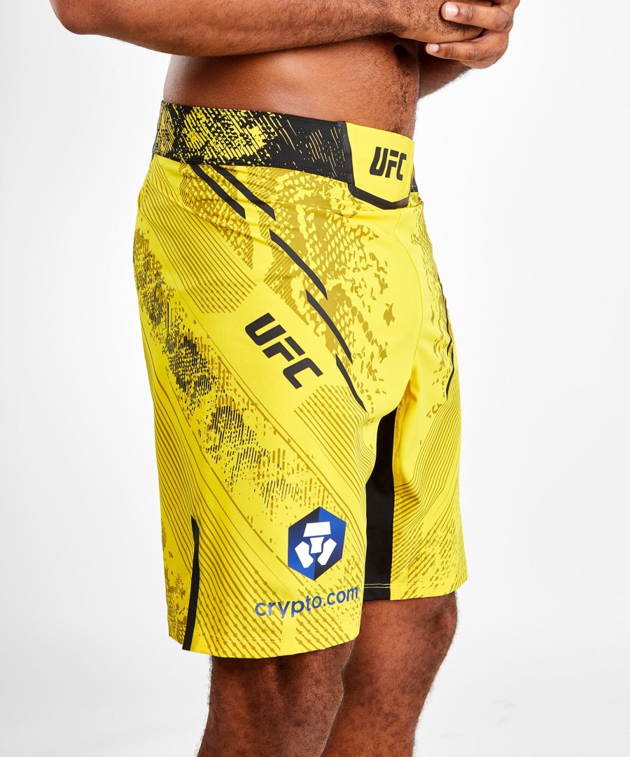 calção de luta masculino personalizado autêntico ufc adrenaline by venum - ajuste longo - amarelo