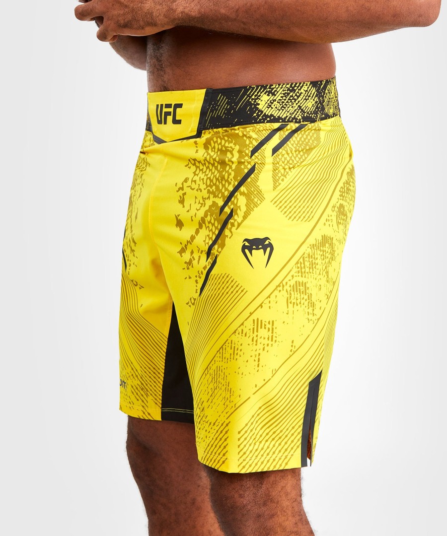 calção de luta masculino personalizado autêntico ufc adrenaline by venum - ajuste longo - amarelo