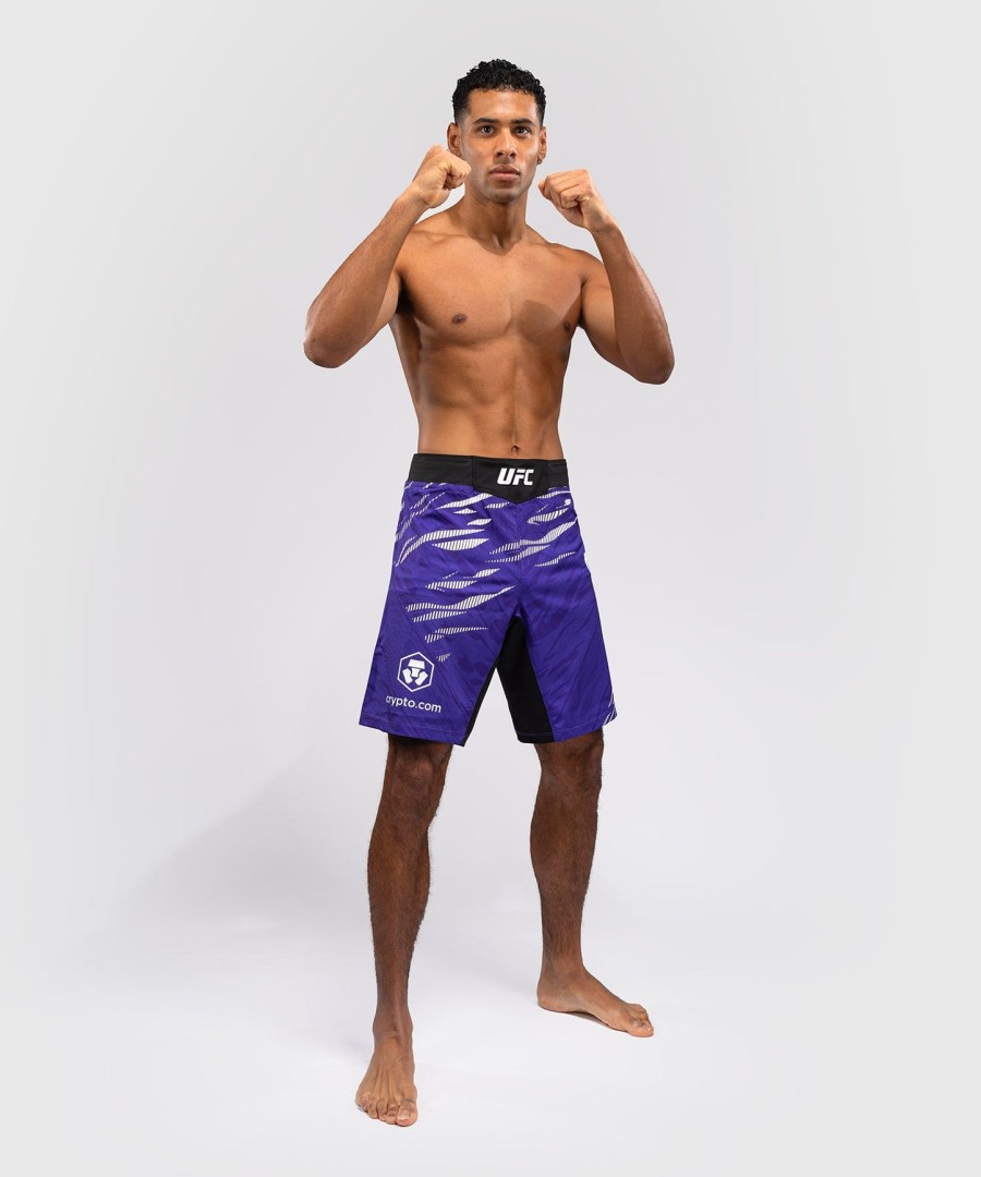 calção de luta masculino autêntico ufc fusion by venum fight night - ajuste longo - roxo