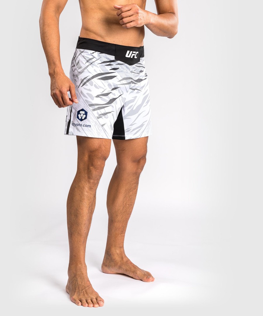 calção de luta masculino autêntico ufc fusion by venum fight night - corte curto - branco