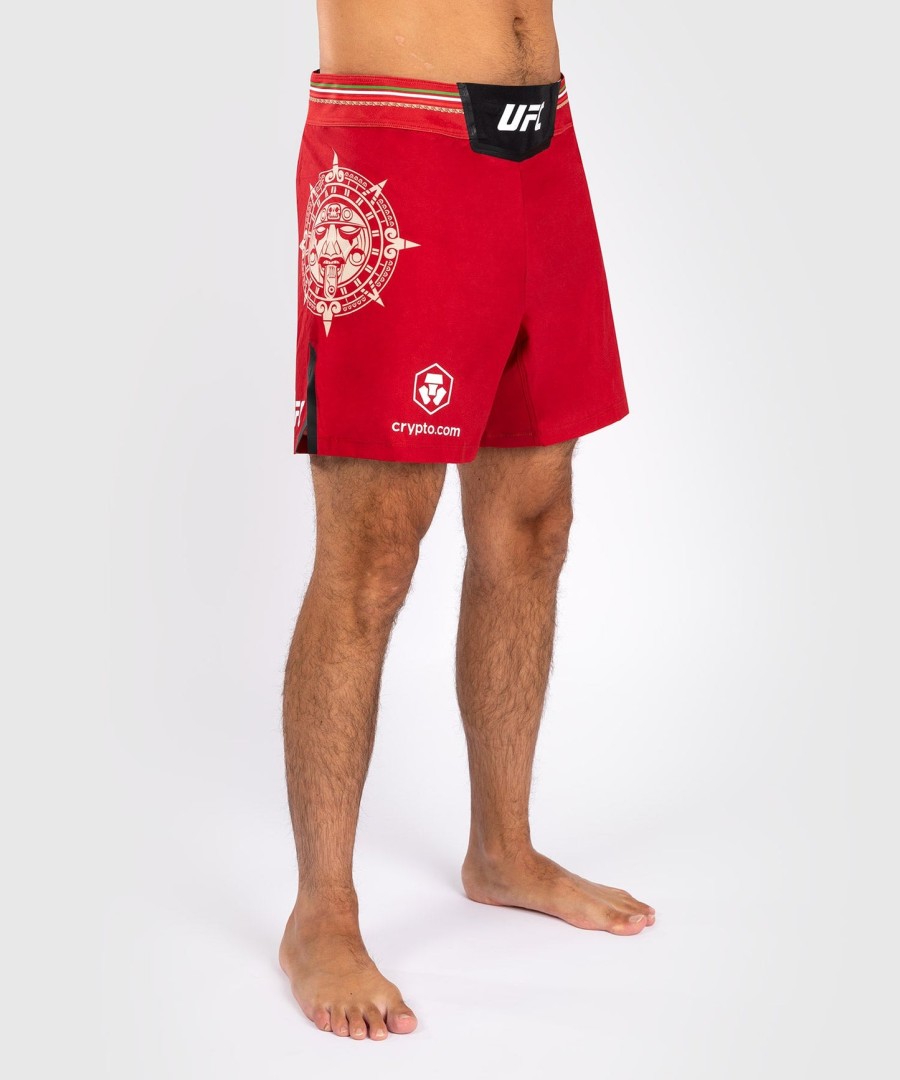 short de luta masculino noche ufc by venum authentic fight night - corte curto - vermelho